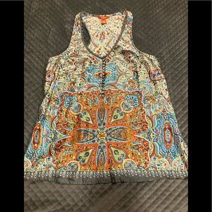 Sundance Silk Tank with Buttons